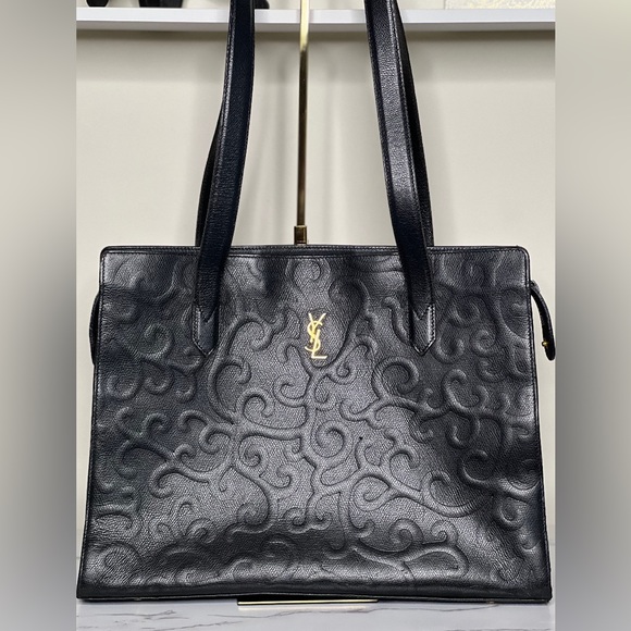 🖤YSL🖤COA🖤Arabesque Calfskin Leather Tote Bag - Picture 9 of 14